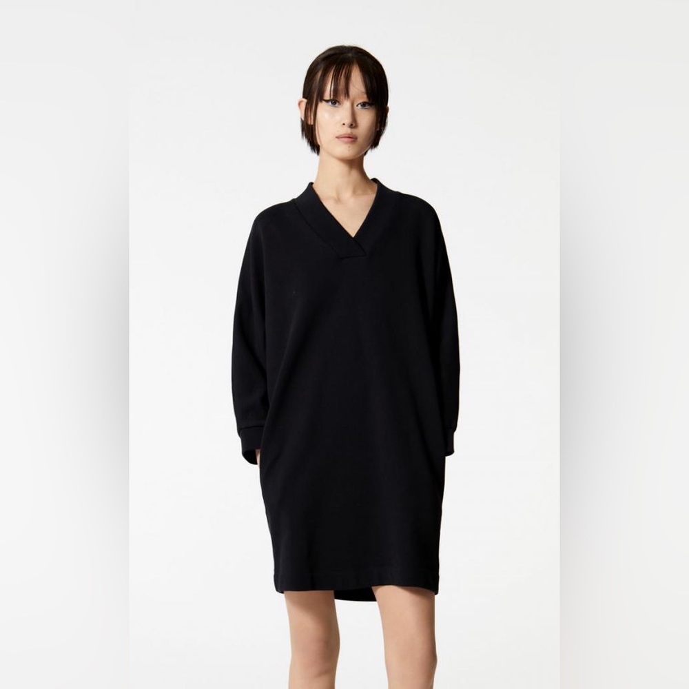 NWT Kenzo Logo V Neck Black Dress Sweatshirt - Picture 2 of 10